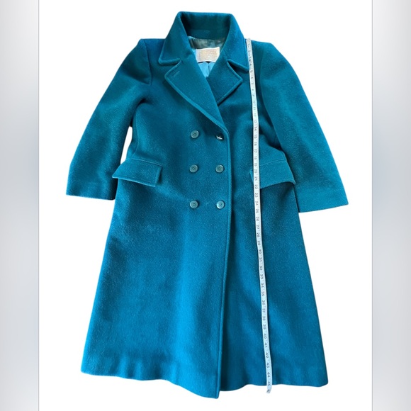 Pendleton Vintage 100% Wool Teal Uptown Long Trench Coat Made in USA Size 14 - Picture 6 of 13